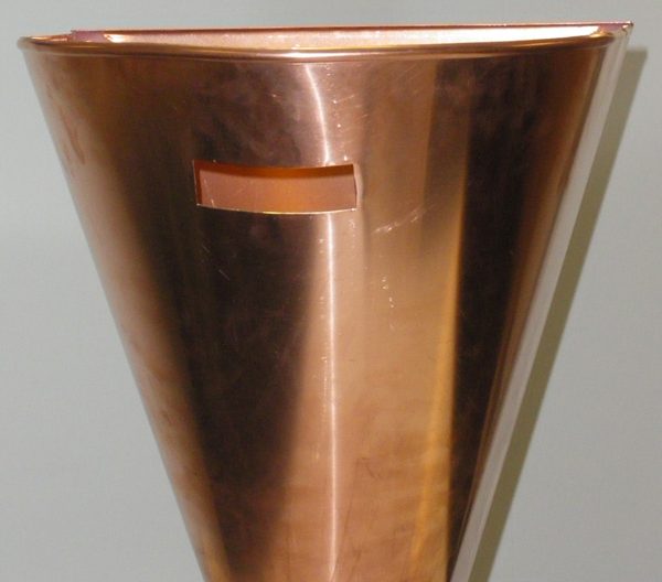 top of custom copper rain heads